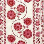 ZINNIA HANDMADE PRINT fabric PINK color by Schumacher