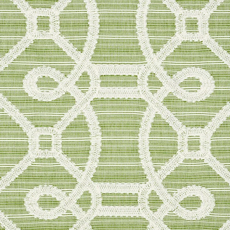 ZIZ EMBROIDERY Fabric – GREEN | Schumacher | Wallpaper Twins ZIZ EMBROIDERY fabric GREEN color by Schumacher