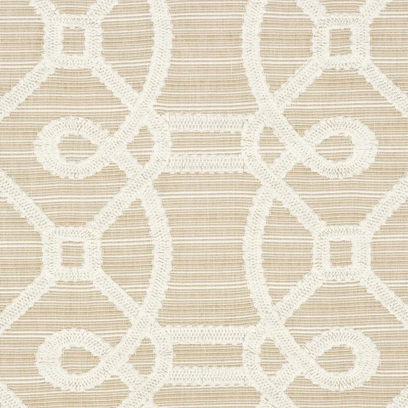 ZIZ EMBROIDERY Fabric – NATURAL | Schumacher | Wallpaper Twi ZIZ EMBROIDERY fabric NATURAL color by Schumacher
