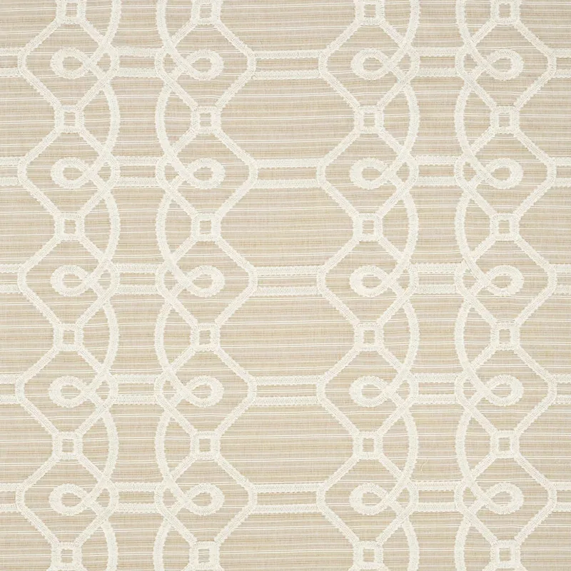 ZIZ EMBROIDERY fabric NATURAL color by Schumacher
