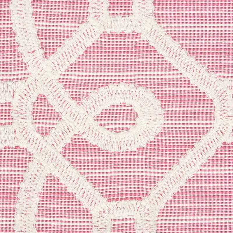 ZIZ EMBROIDERY Fabric – PINK | Schumacher | Wallpaper Twins ZIZ EMBROIDERY fabric PINK color by Schumacher
