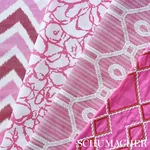 ZIZ EMBROIDERY Fabric – PINK | Schumacher | Wallpaper Twins ZIZ EMBROIDERY fabric PINK color by Schumacher