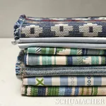 ZUNI STRIPE fabric AQUA color by Schumacher