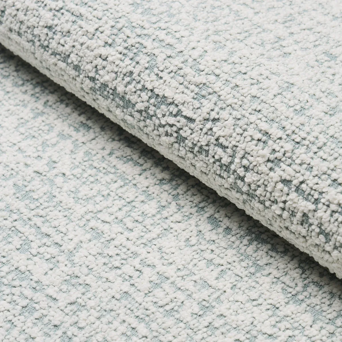 ZUZU INDOOR/OUTDOOR fabric WHITE ON SKY color by Schumacher