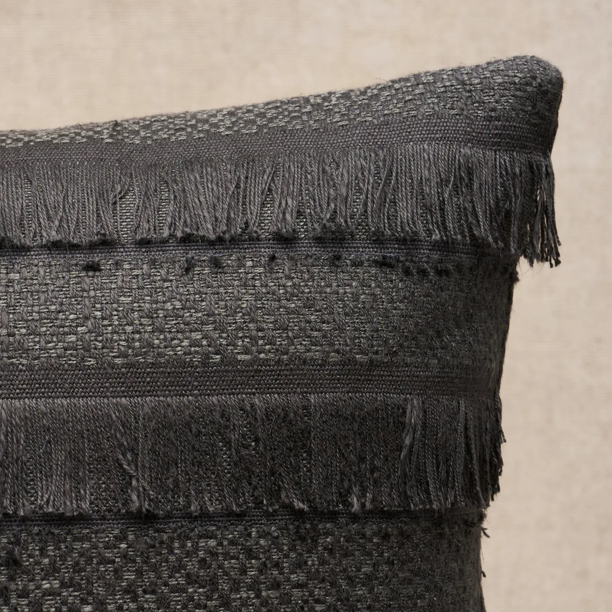 Schumacher Acadia Pillow in Charcoal