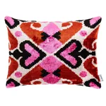 SOV30838 | Adana Silk Velvet Pillow - Pink & Orange Schumacher Adana Silk Velvet Pillow in Pink & Orange (SOV30838)