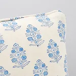 Schumacher Aditi Hand Blocked Print Pillow in Blue & White (SO17936012)