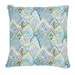 Albizia Embroidery Pillow - Blue & Green Schumacher Albizia Embroidery Pillow in Blue & Green