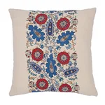 Schumacher Anatolia Embroidery Pillow in Red & Blue (SO8075050)