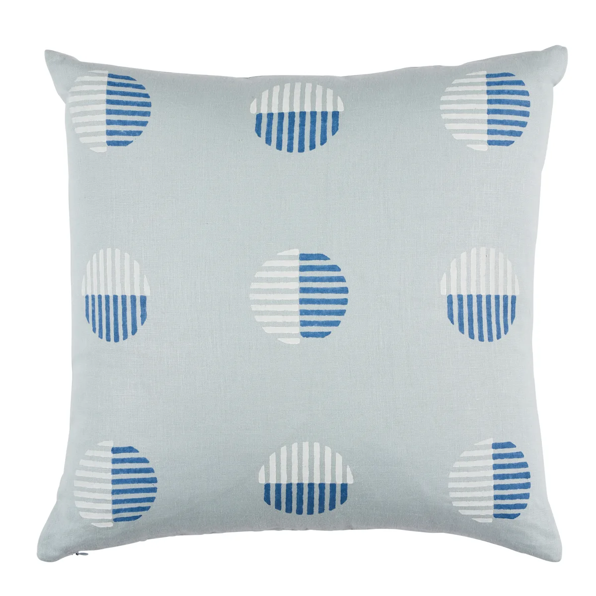 Schumacher Ando Block Print Pillow in Chambray (SO18000005)