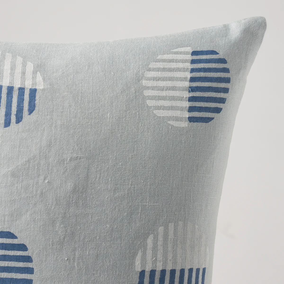 Schumacher Ando Block Print Pillow in Chambray (SO18000005)