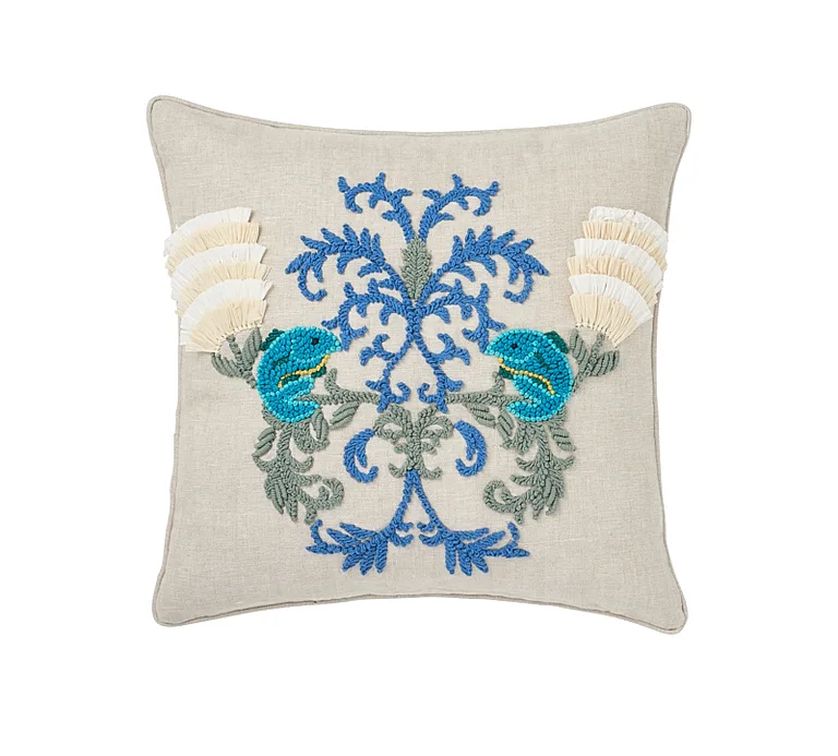 Schumacher Anemone Pillow in Sea (SO551004)