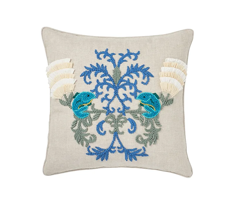 Schumacher Anemone Pillow in Sea (SO551004)