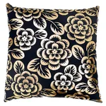 SO18087106 | Angelica Floral Pillow - Gold & Noir Schumacher Angelica Floral Pillow in Gold & Noir (SO18087106)
