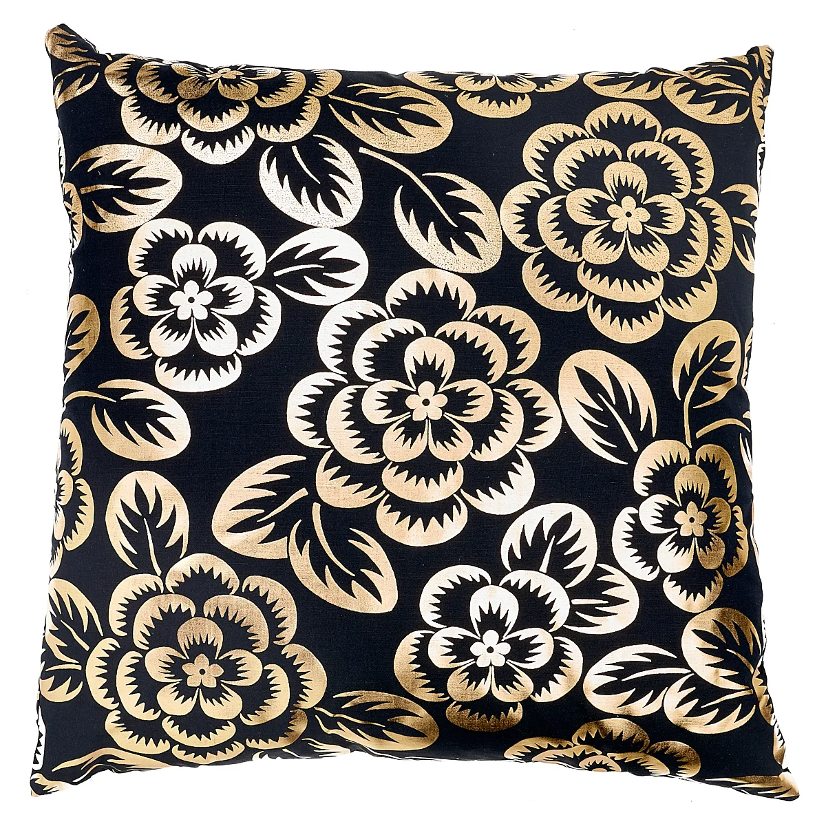 Schumacher Angelica Floral Pillow in Gold & Noir (SO18087106)