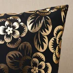SO18087106 | Angelica Floral Pillow - Gold & Noir Schumacher Angelica Floral Pillow in Gold & Noir (SO18087106)
