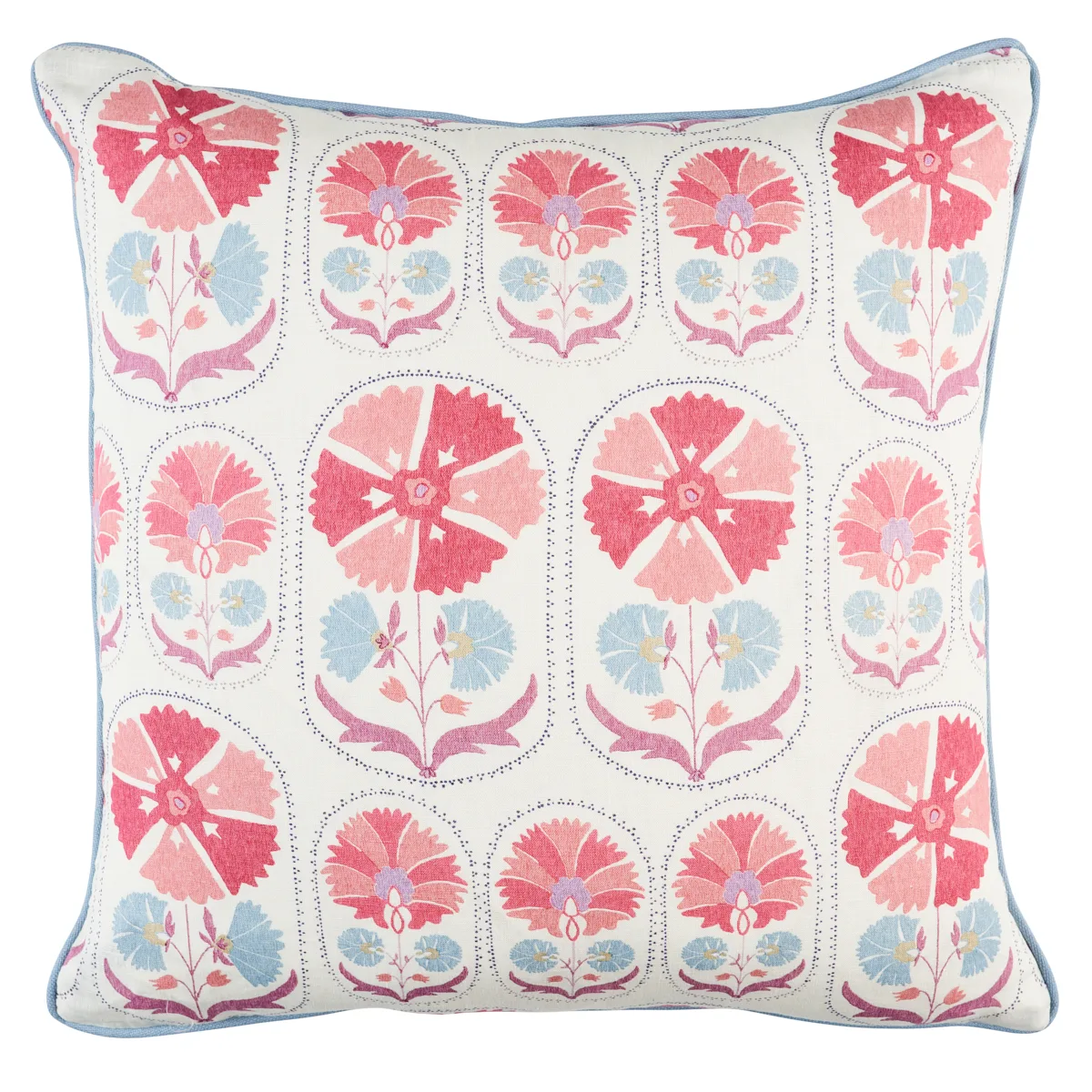 Schumacher Anjuna Floral Linen Pillow in Mulberry (SO18048005)