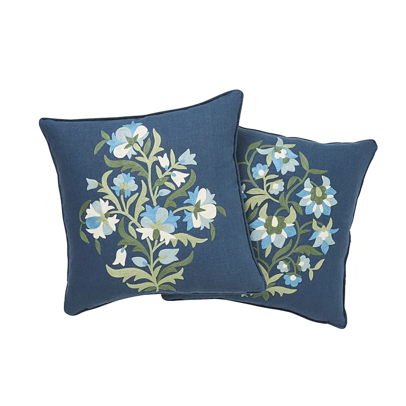 Schumacher Antalya Medallian Pillow Pair in Aegean (SO7574004)