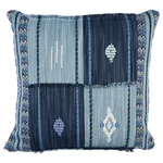 SO8209005 | Aravali Patchwork Pillow - Denim and Indigo Schumacher Aravali Patchwork Pillow in Denim and Indigo (SO8209005)