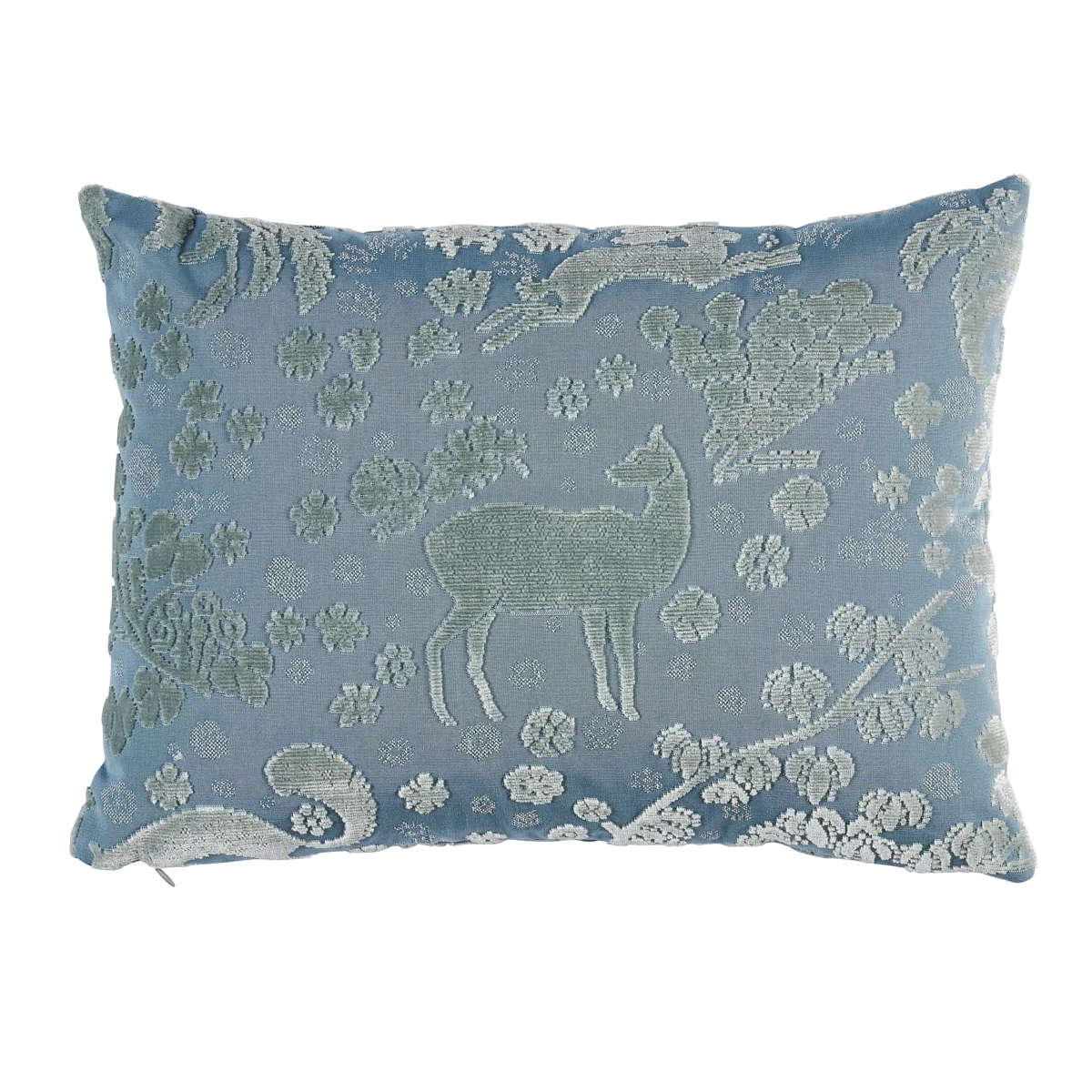 Schumacher Arbor Forest Pillow in Slate Blue (SO8131011)