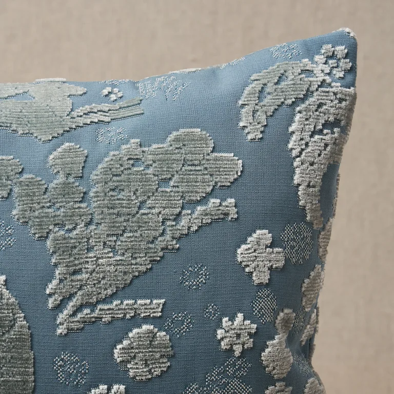 Schumacher Arbor Forest Pillow in Slate Blue (SO8131011)