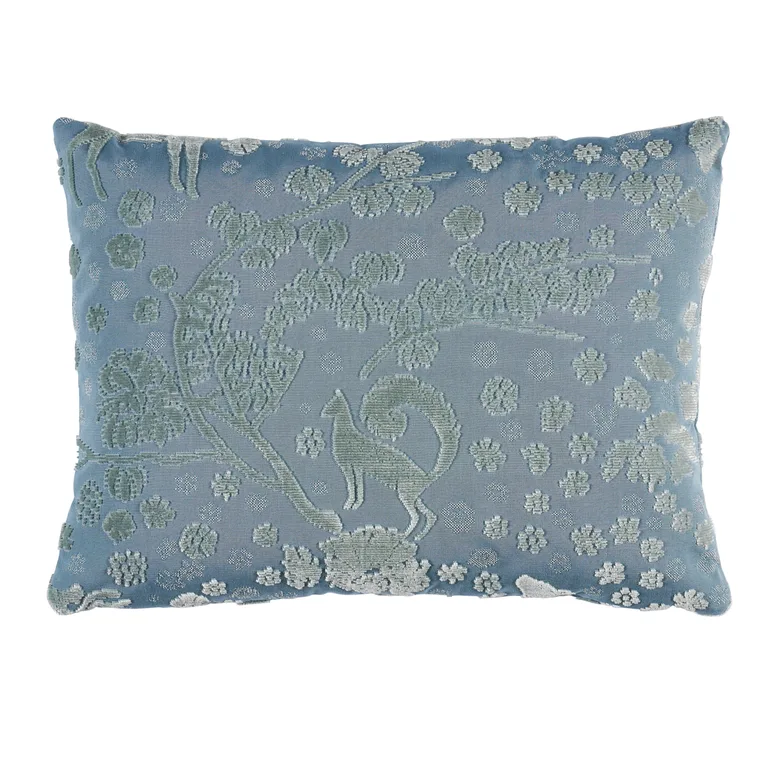 Schumacher Arbor Forest Pillow in Slate Blue (SO8131012)
