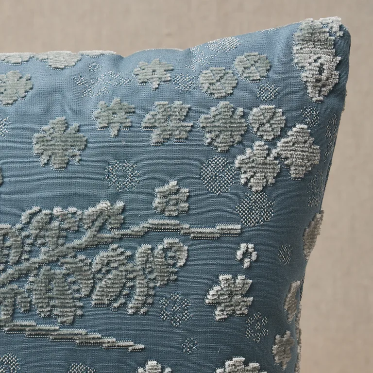 Schumacher Arbor Forest Pillow in Slate Blue (SO8131012)