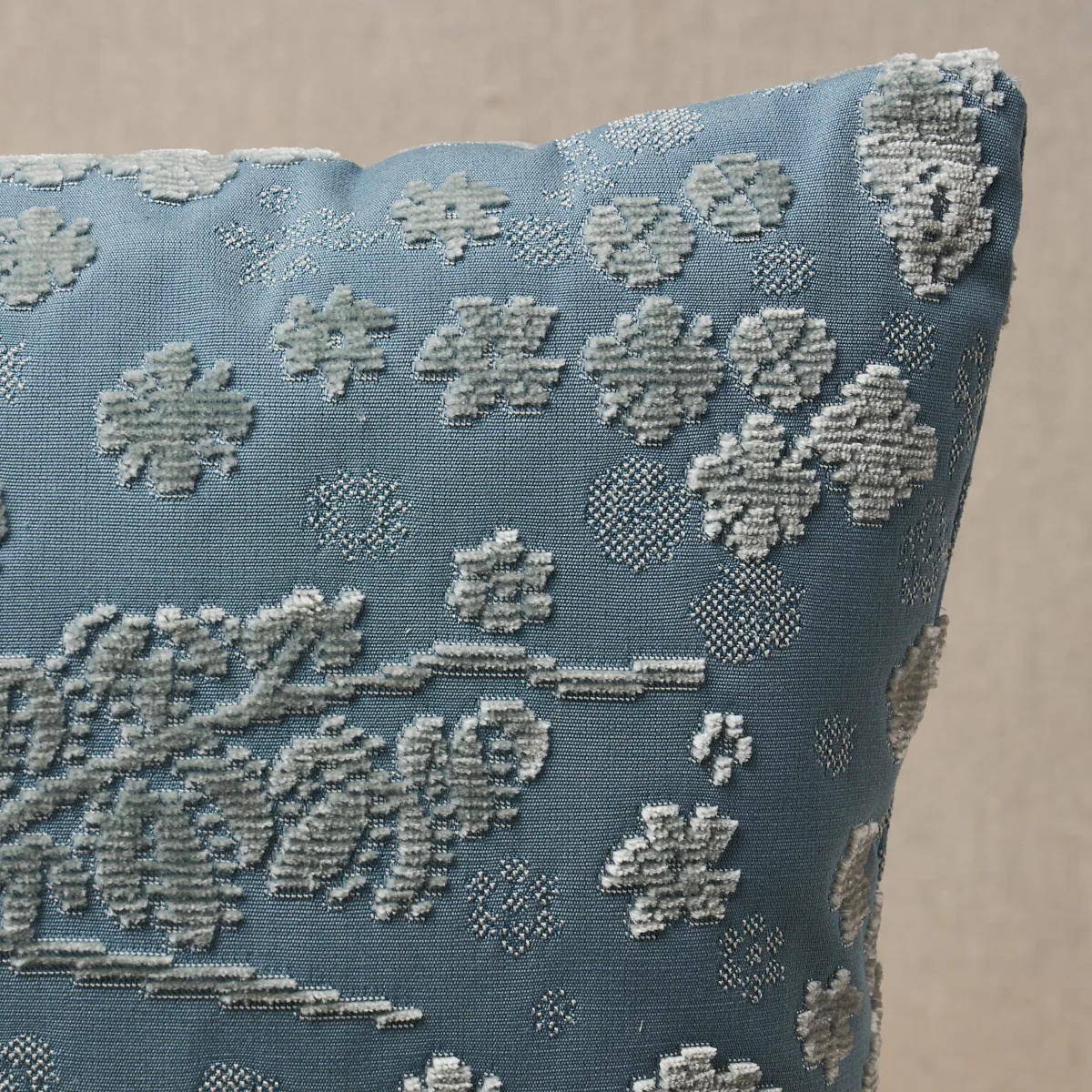 Schumacher Arbor Forest Pillow in Slate Blue (SO8131012)