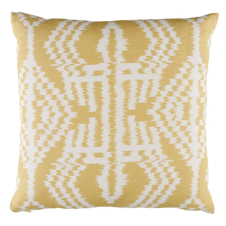 Schumacher Asaka Ikat Pillow in Buttercup (SO17609804)