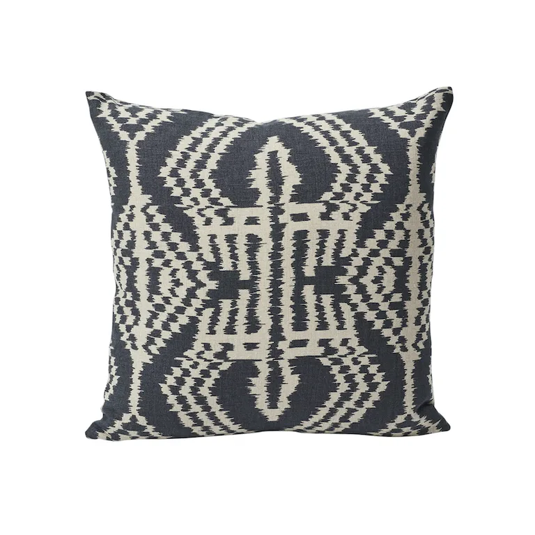 Schumacher Asaka Ikat Pillow in Charcoal (SO17609404)