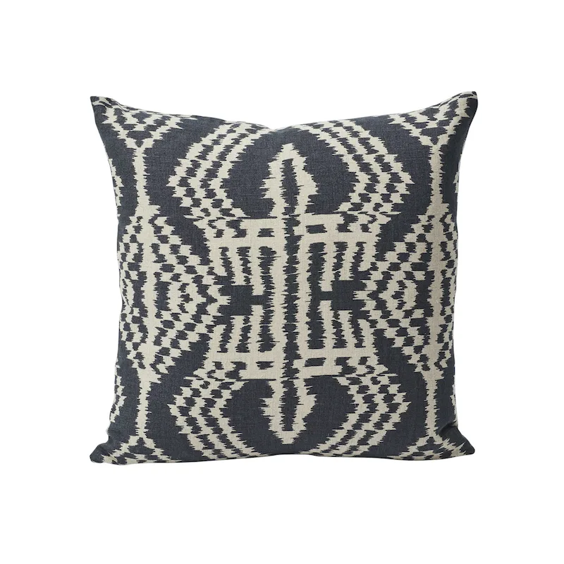 Schumacher Asaka Ikat Pillow in Charcoal (SO17609404)
