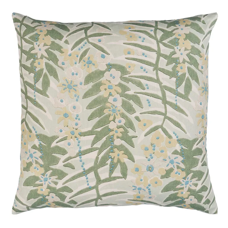 Schumacher Ashbee Botanical Pillow in Aqua (SO18215206)