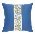 Schumacher Ashoka Pillow in Citron & Blue