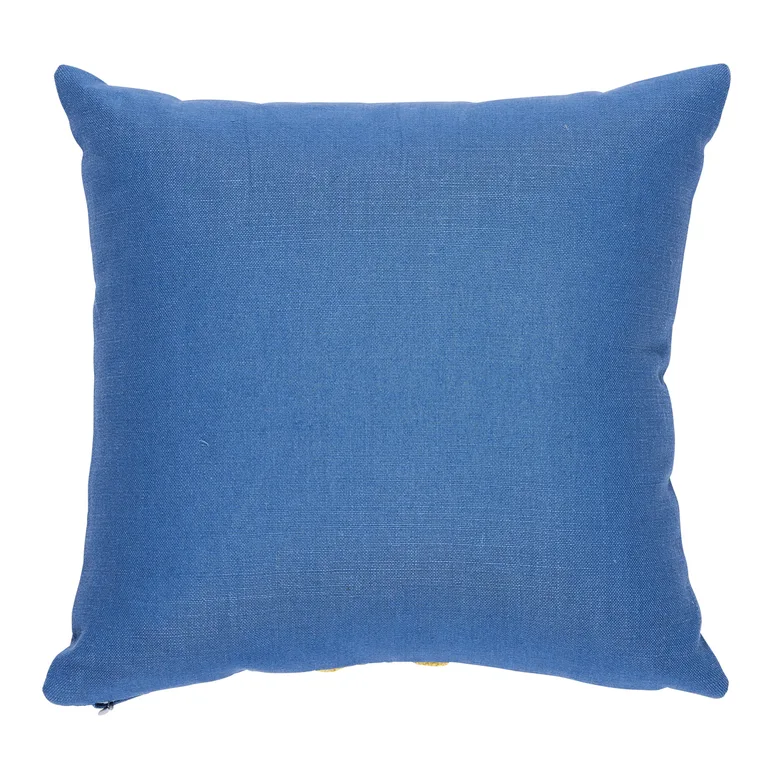 Schumacher Ashoka Pillow in Citron & Blue