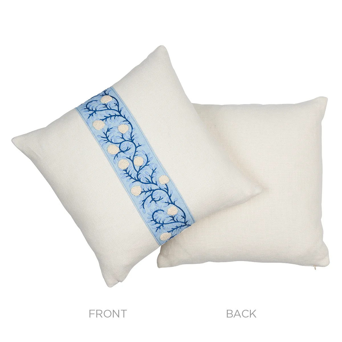 Ashoka Pillow - Ivory & Blue Schumacher Ashoka Pillow in Ivory & Blue