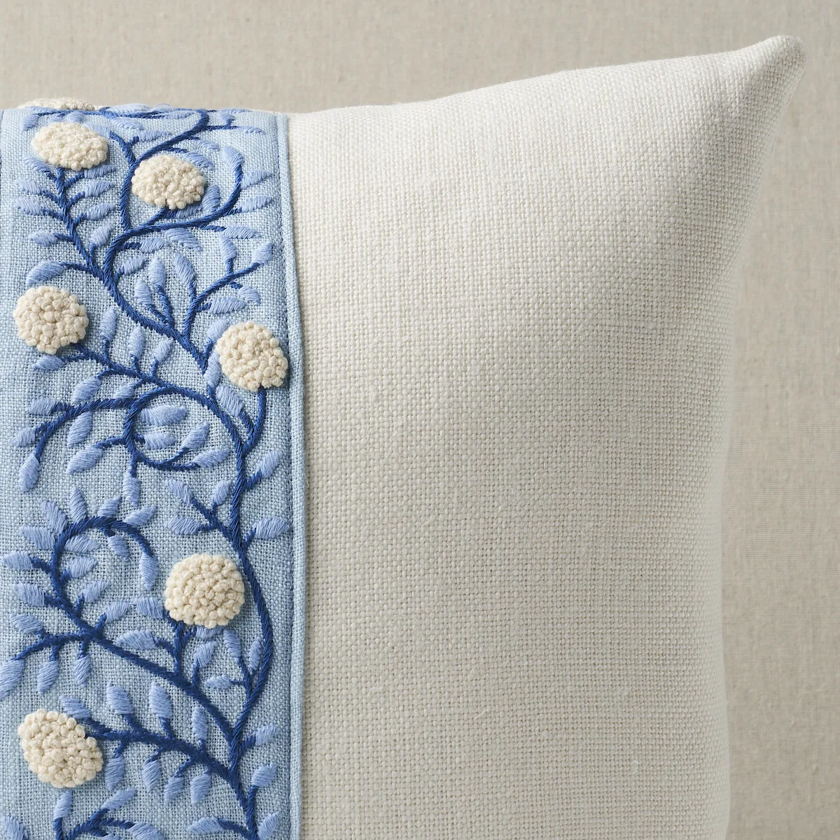 Ashoka Pillow - Ivory & Blue Schumacher Ashoka Pillow in Ivory & Blue