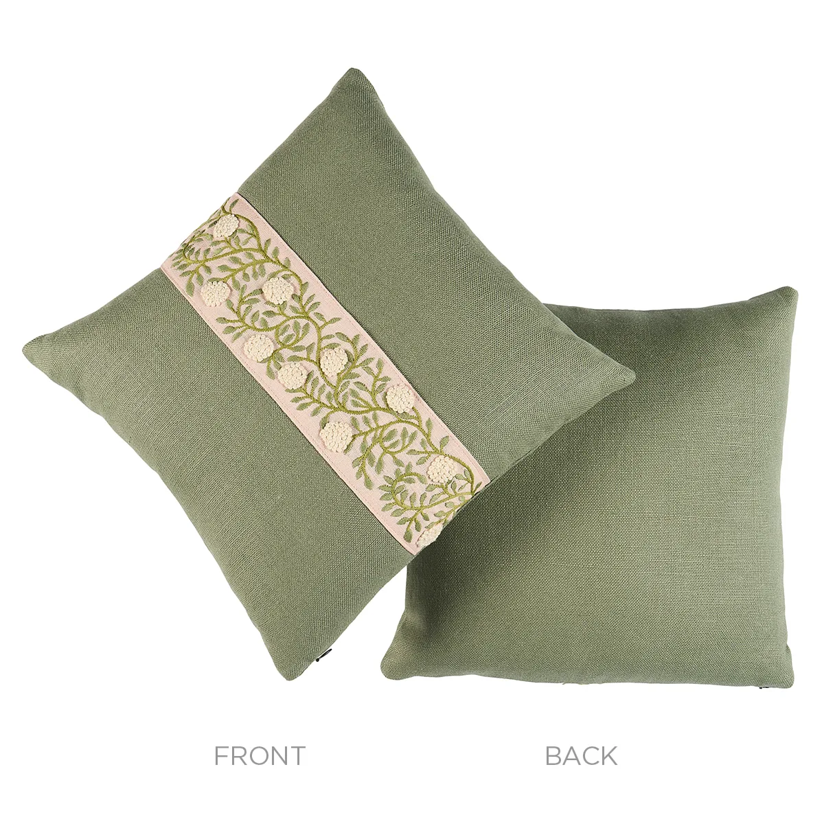 Ashoka Pillow - Leaf & Blush Schumacher Ashoka Pillow in Leaf & Blush