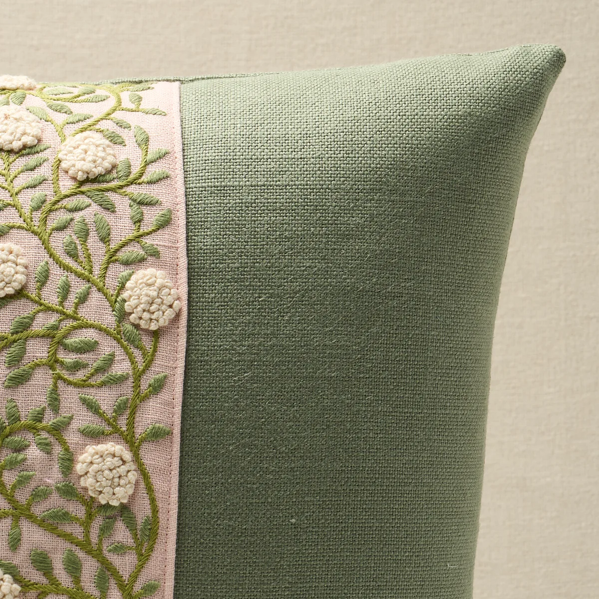 Ashoka Pillow - Leaf & Blush Schumacher Ashoka Pillow in Leaf & Blush