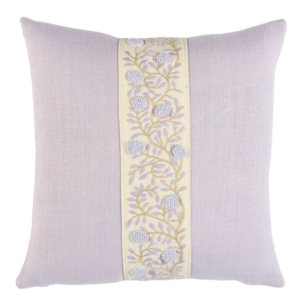 Schumacher Ashoka Pillow in Lilac & Cream