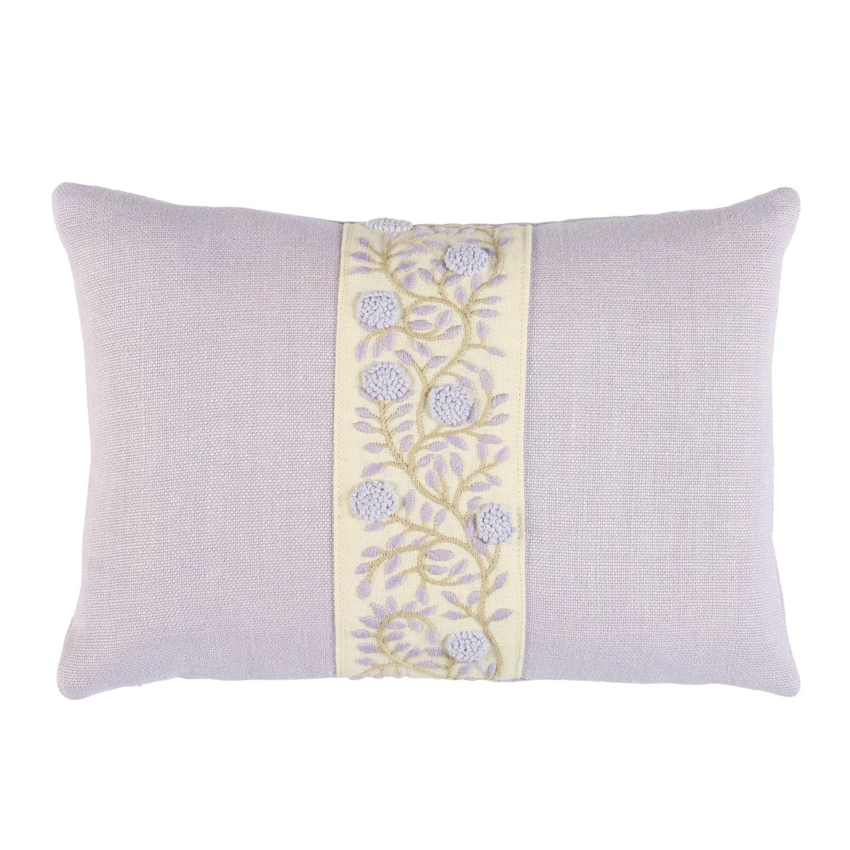 Schumacher Ashoka Pillow in Lilac & Cream (SO7629711)