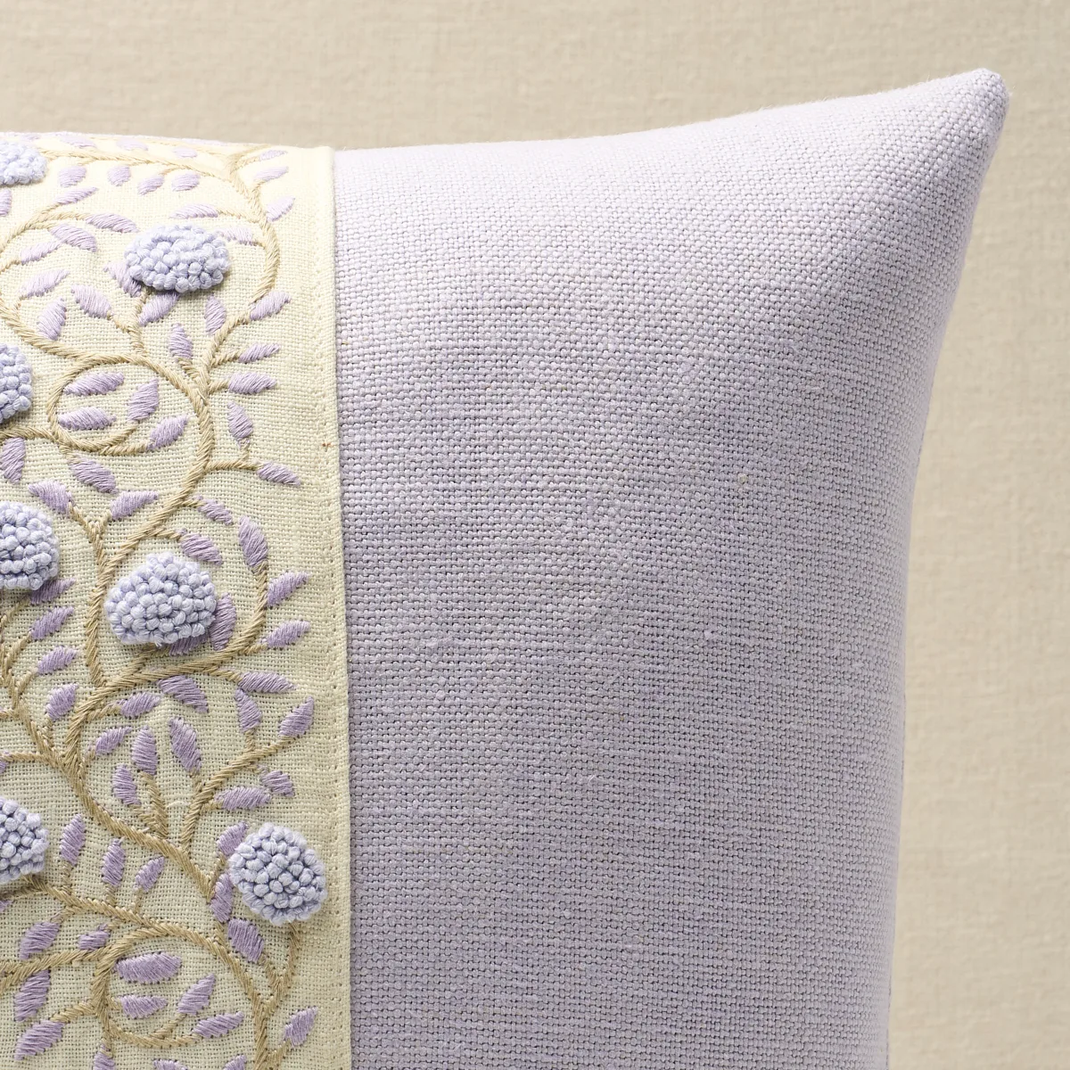 Ashoka Pillow - Lilac & Cream Schumacher Ashoka Pillow in Lilac & Cream
