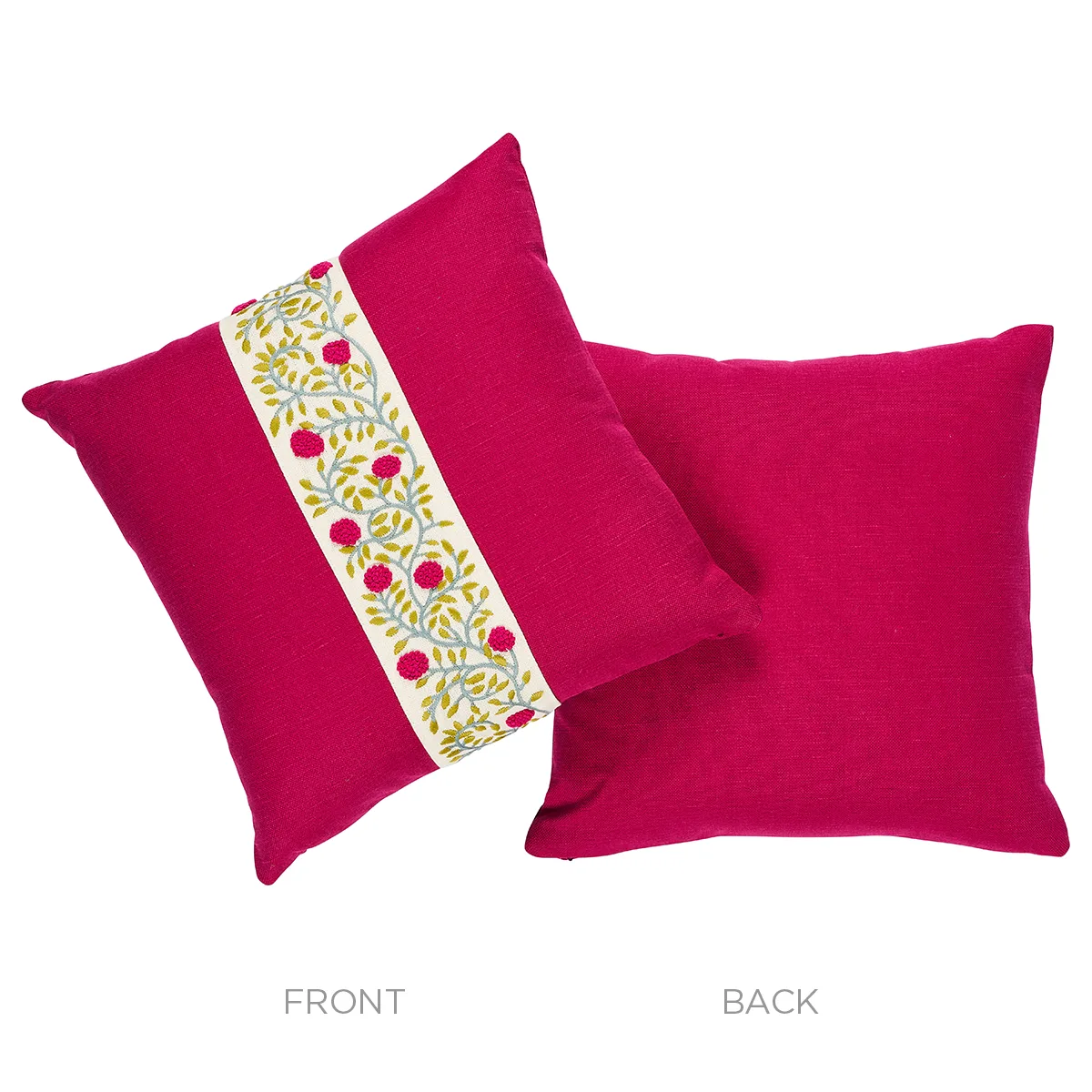 Ashoka Pillow - Magenta & Leaf Schumacher Ashoka Pillow in Magenta & Leaf