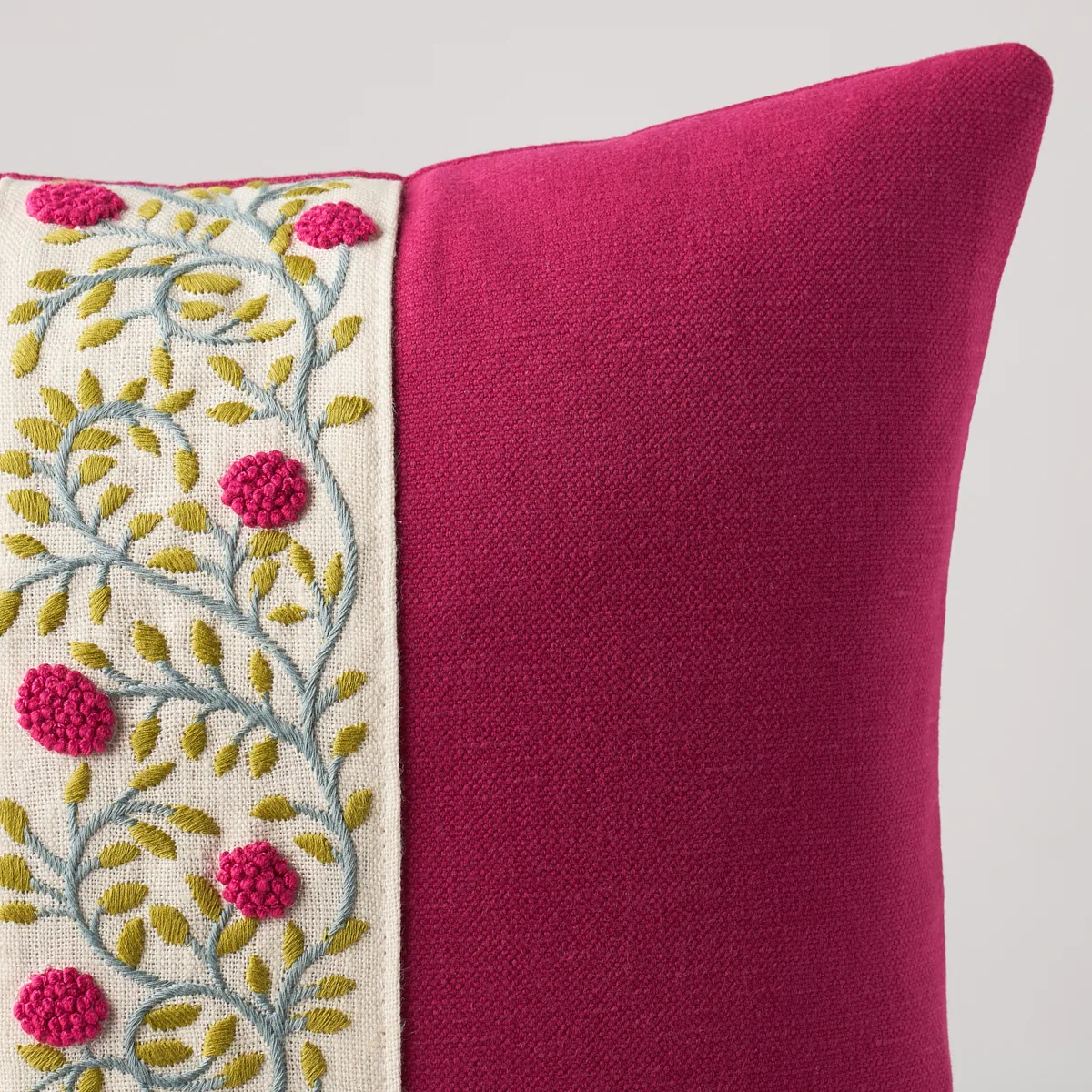 Ashoka Pillow - Magenta & Leaf Schumacher Ashoka Pillow in Magenta & Leaf