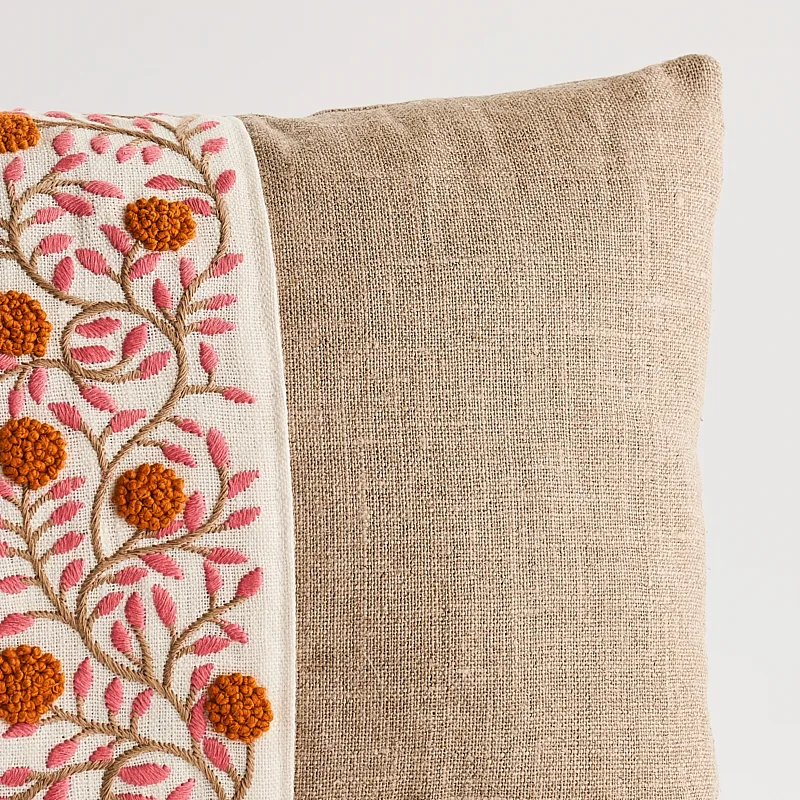 SO7629111 | Ashoka Pillow - Orange & Pink Schumacher Ashoka Pillow in Orange & Pink (SO7629111)