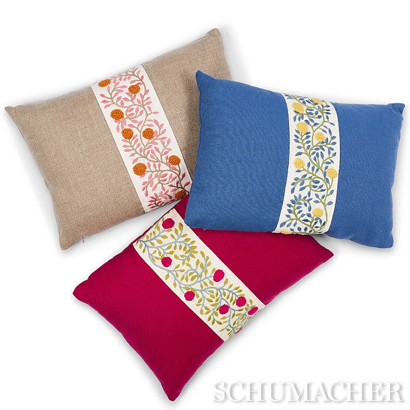SO7629111 | Ashoka Pillow - Orange & Pink Schumacher Ashoka Pillow in Orange & Pink (SO7629111)