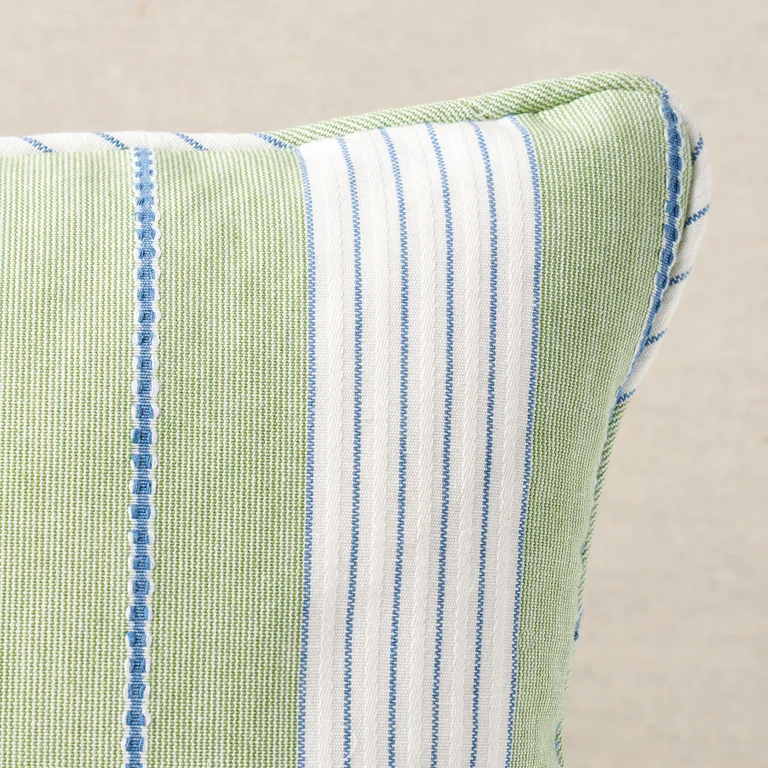 Schumacher Audrey Stripe Pillow in Green (SO7137618)