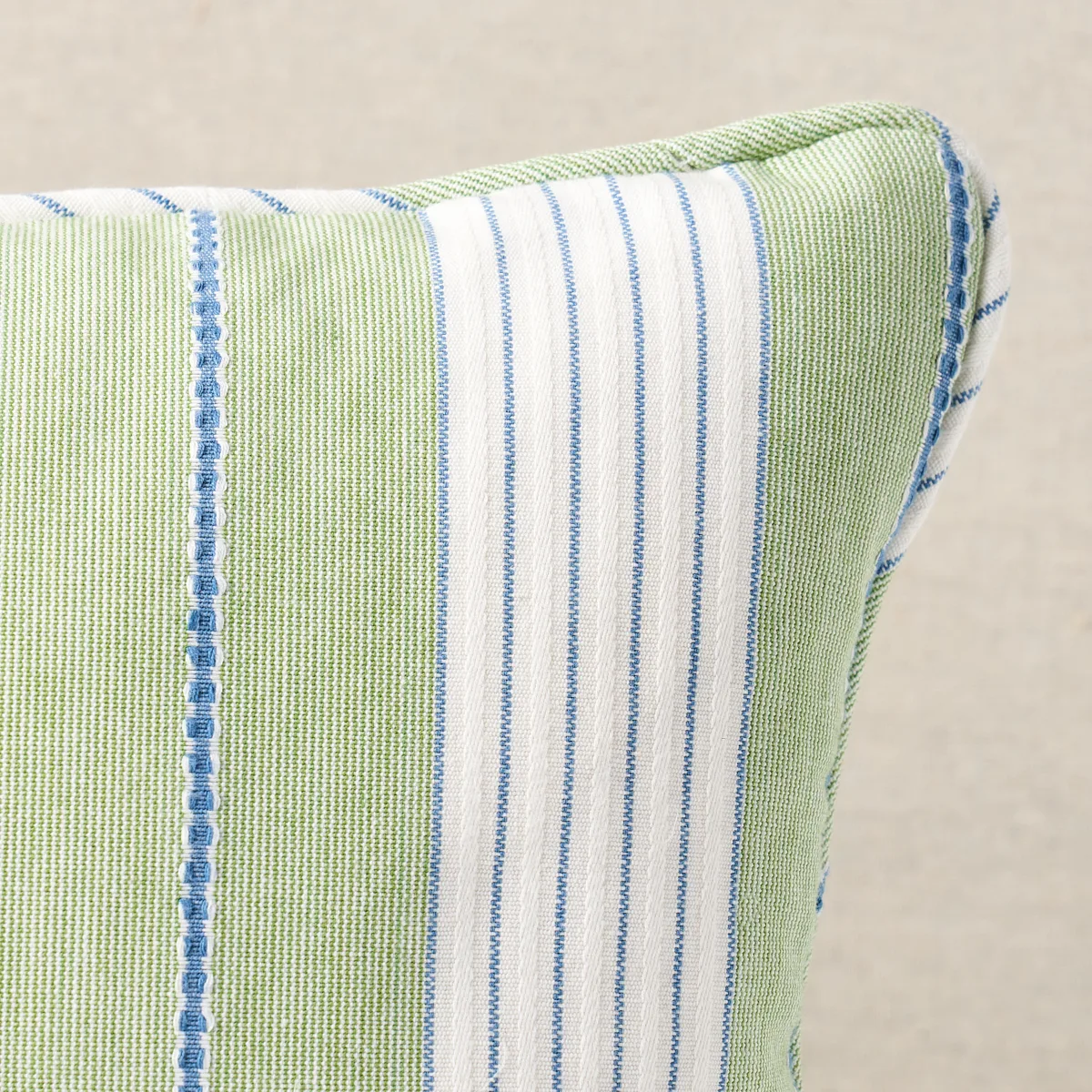 Schumacher Audrey Stripe Pillow in Green (SO7137618)