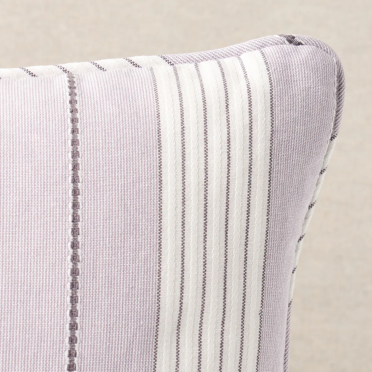 Schumacher Audrey Stripe Pillow in Lilac (SO7137718)