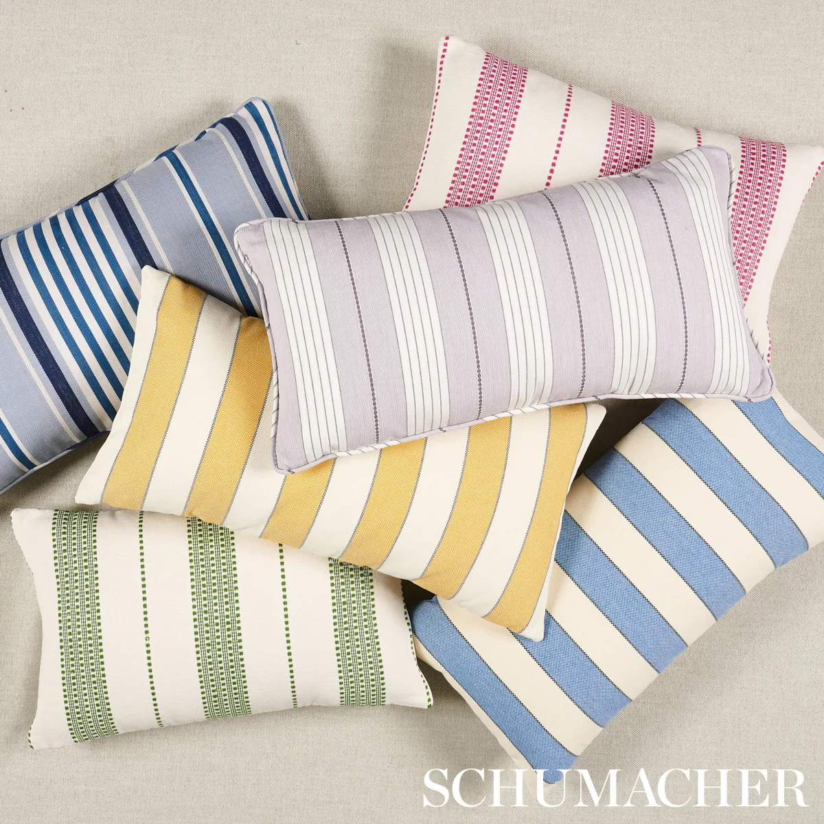 SO7137718 | Audrey Stripe Pillow - Lilac Schumacher Audrey Stripe Pillow in Lilac (SO7137718)
