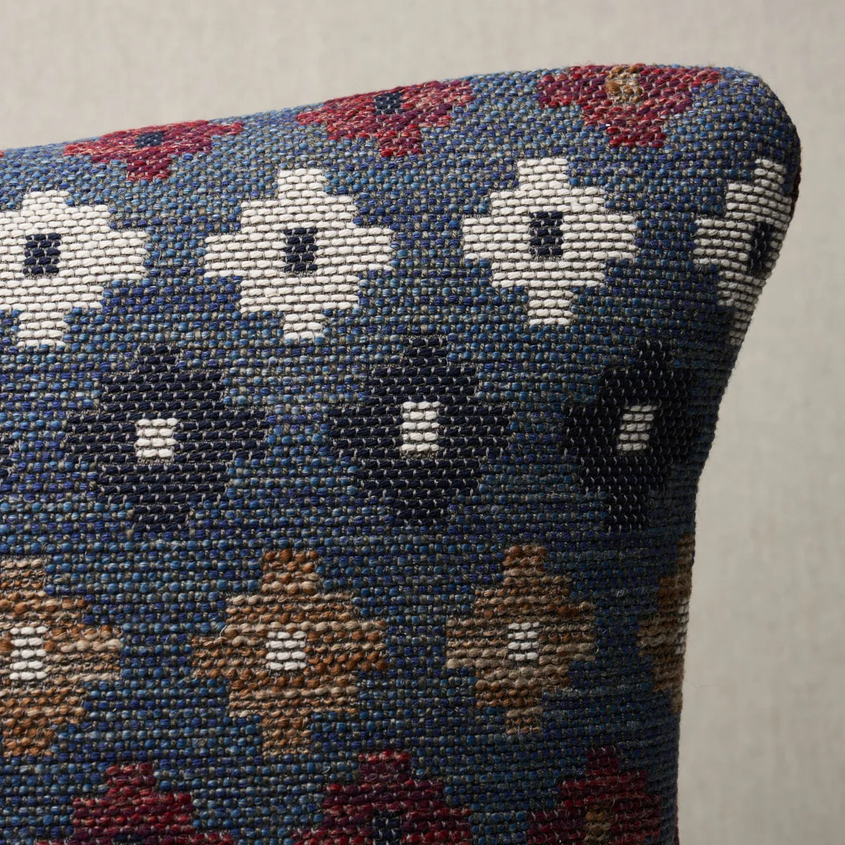 Schumacher Ayumi Performance Pillow in Denim